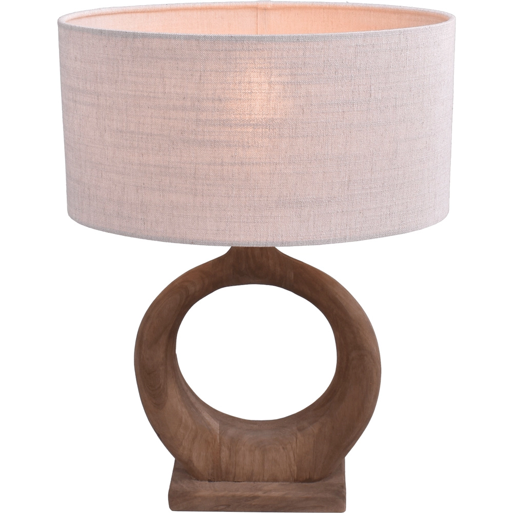 Lampe de table Japandi Woodie Round 40 cm - bois avec naturel