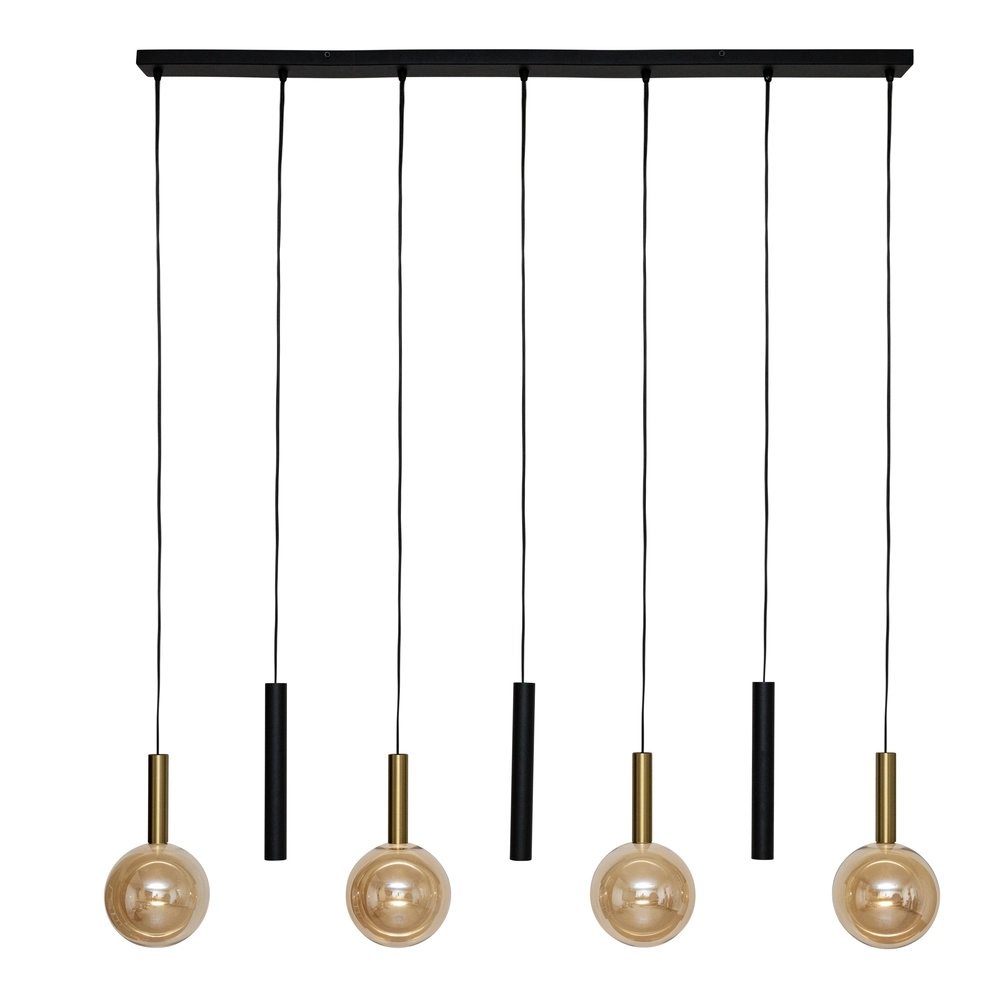 Lampe suspendue à 7 lampes Josiane noir avec or Lucide Vibes 5411212212351