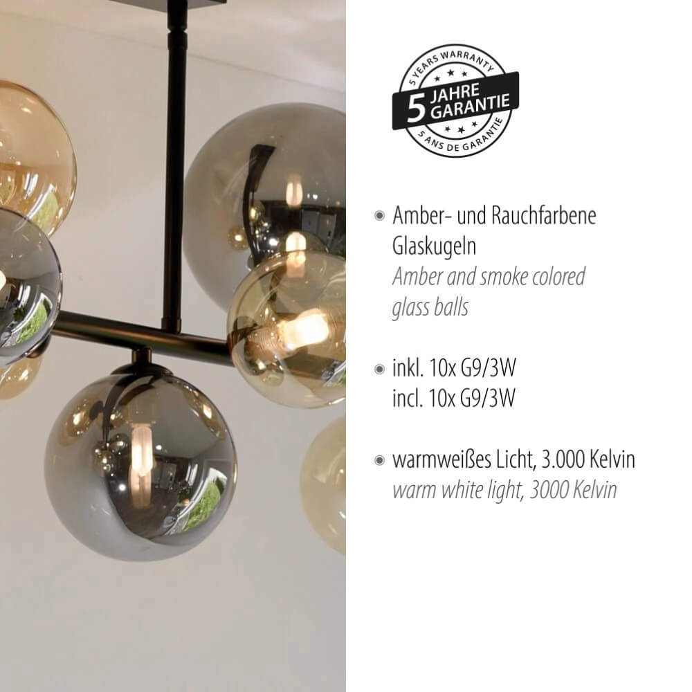 Plafonnier design Popsicle 10 lumières Paul Neuhaus 4012248375518