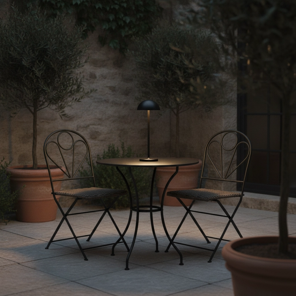 Lampe de table noire Rose noir