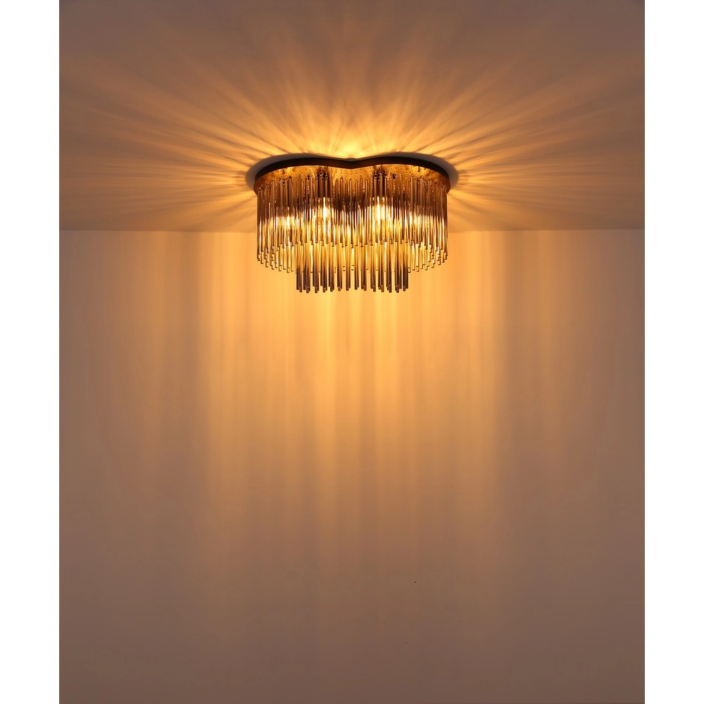 Lampe de plafond Gorley noir avec des tiges en verre Globo 9007371528622