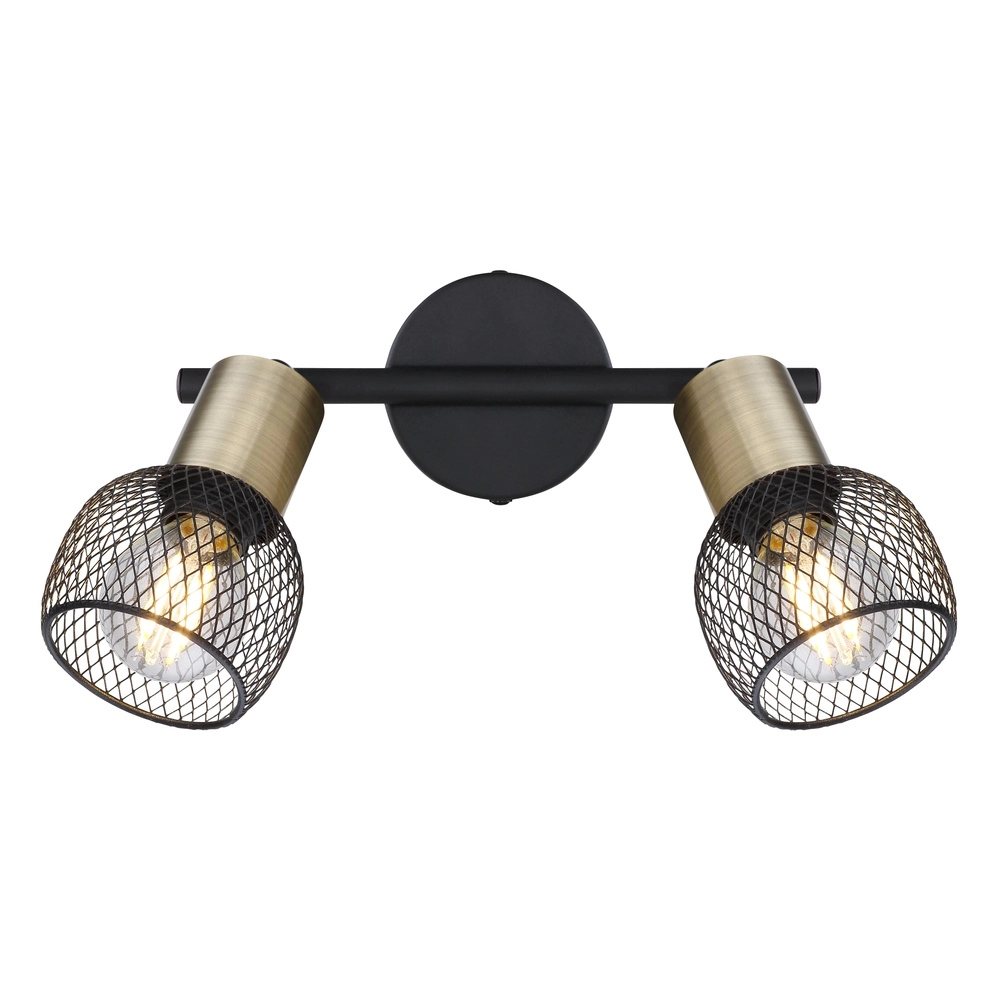 Lampe de plafond Fiastra Noir 2 clairs avec maillage Globo 9007371415120