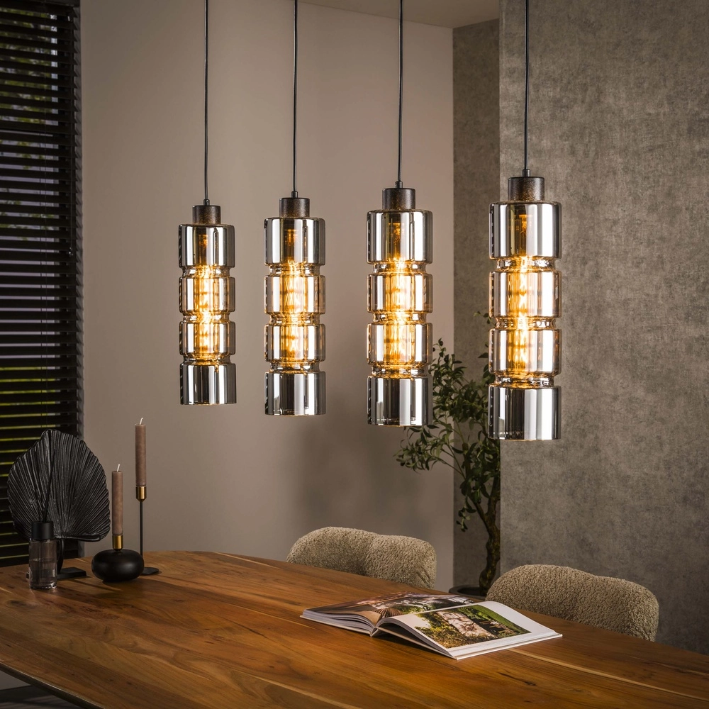 Lampe suspendue cylindrique Cylinder 4 feux - Ø 12cm