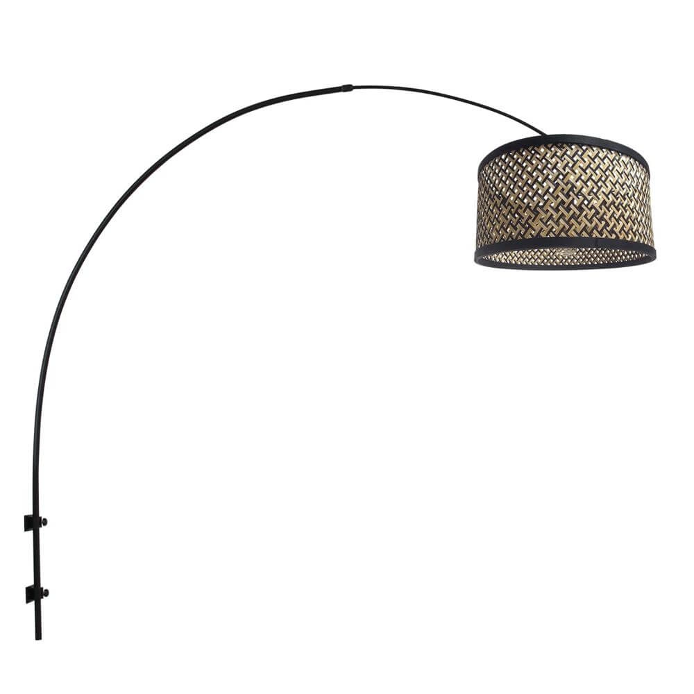 Applique murale Sparkled Light noir avec bambou