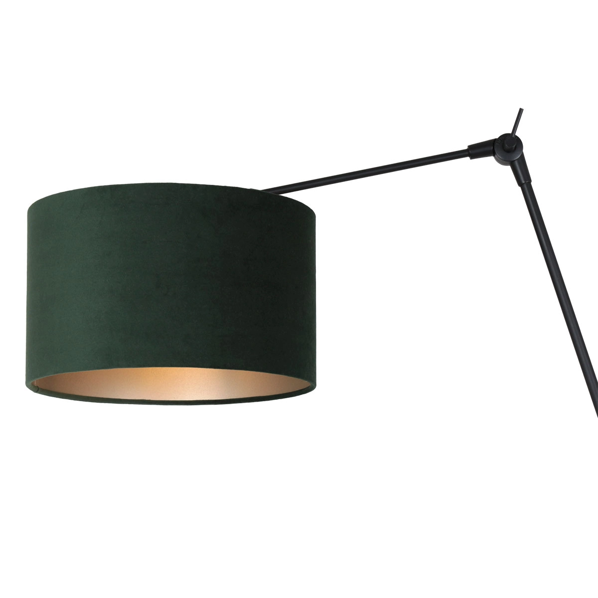 Lampe de lecture murale Prestige Chic noir avec abat-jour en velours vert de 30 cm Steinhauer 8712746145915
