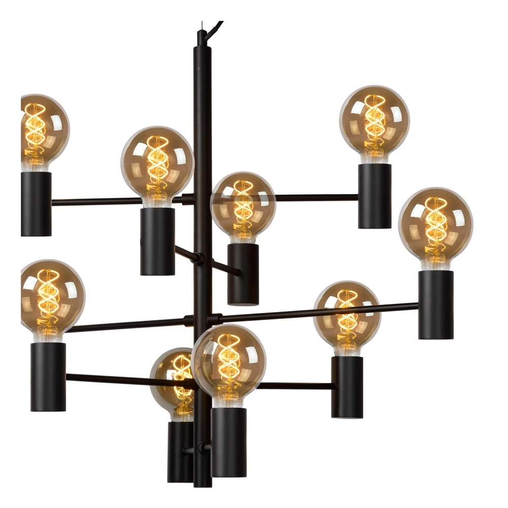 Lampe suspendue Leanne Noir à 10 lumières Lucide 5411212211101