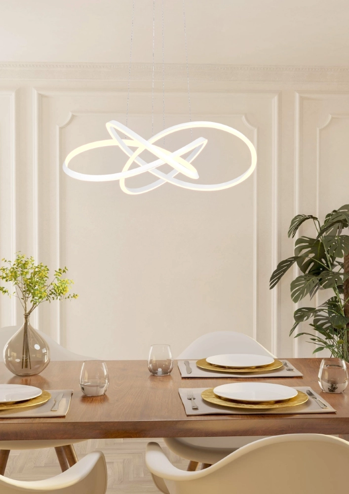 Design pendant lamp Riaza white Ø 90cm height adjustable Stars of Light 9008606357703