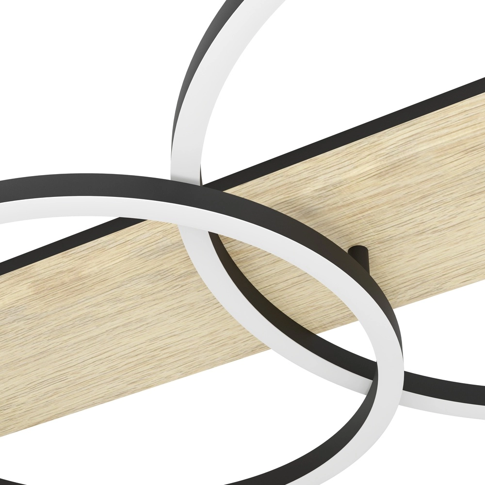 Lampe de plafond Boyal 3L - en plomb - avec aspect bois Eglo 9008606327249