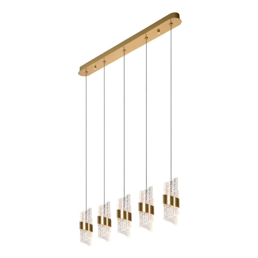 Lampe pendante de conception Kligande Quinte droite or cinq lumières Lucide 5411212134646