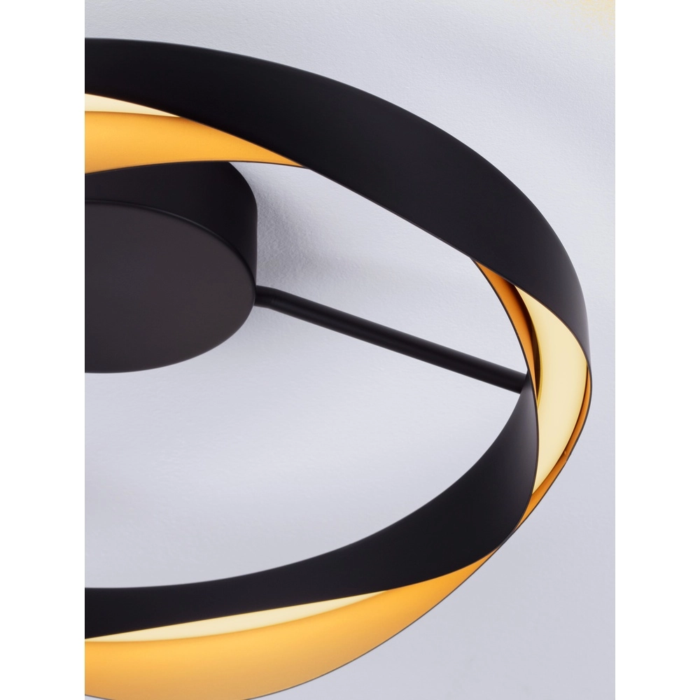 Plafonnier Radon Ø 45cm noir avec or Lyora 5212017452528