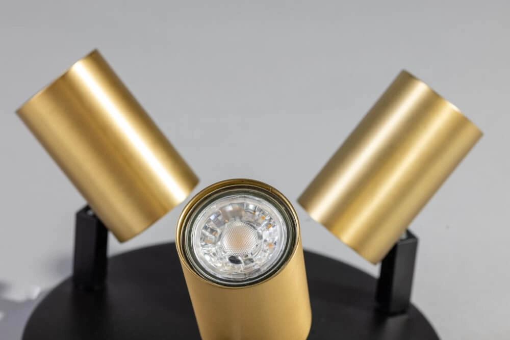 Spot en saillie 3 lumières The Common noir avec de l'or ETH 8720195304340