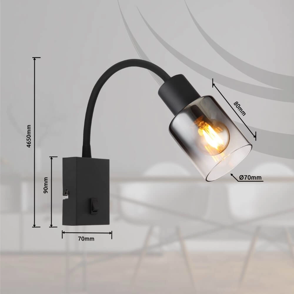 Applique flexible Hubertus avec interrupteur Globo 9007371449026