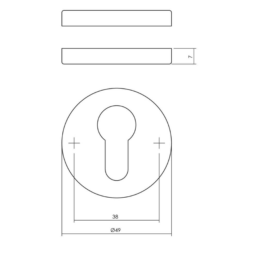 Lot de 2 rosaces cylindriques Tira rond en laiton laqué Intersteel 8714186648582