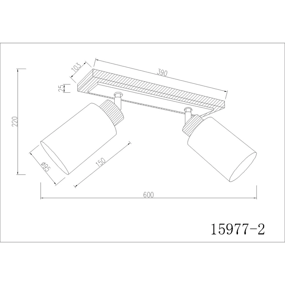Lampe de plafond Rowena Bois à 2 lumières Globo 9007371592357