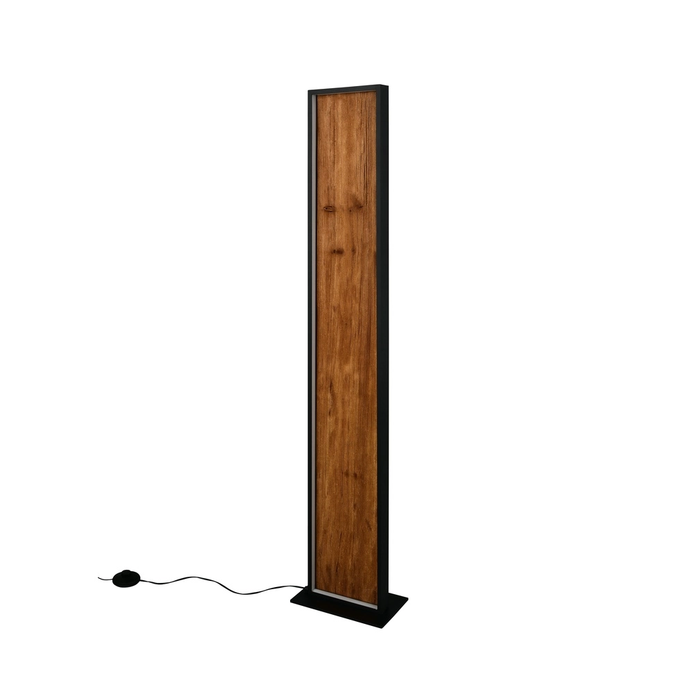 Lampadaire design Kalea noir avec bois Trio 4017807661446
