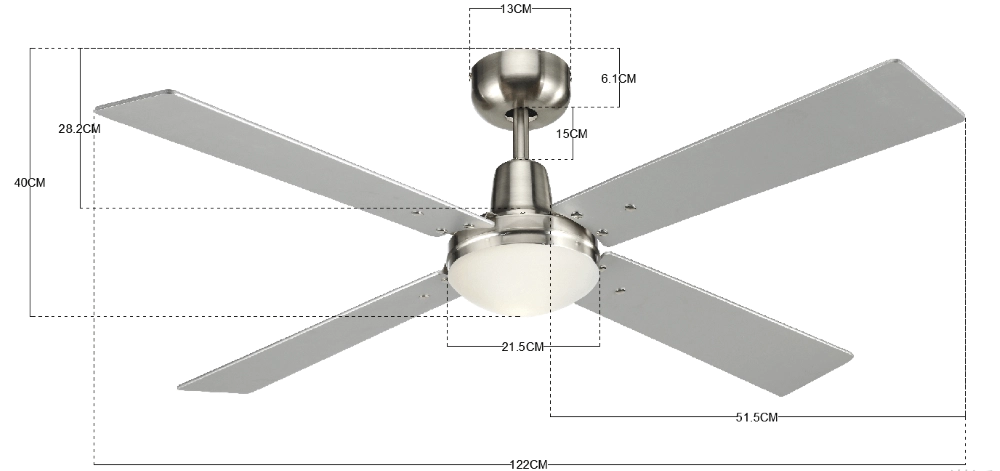Ventilateur de plafond en acier inoxydable Airfusion Quest II Ø 122 cm Beacon 9333509088462