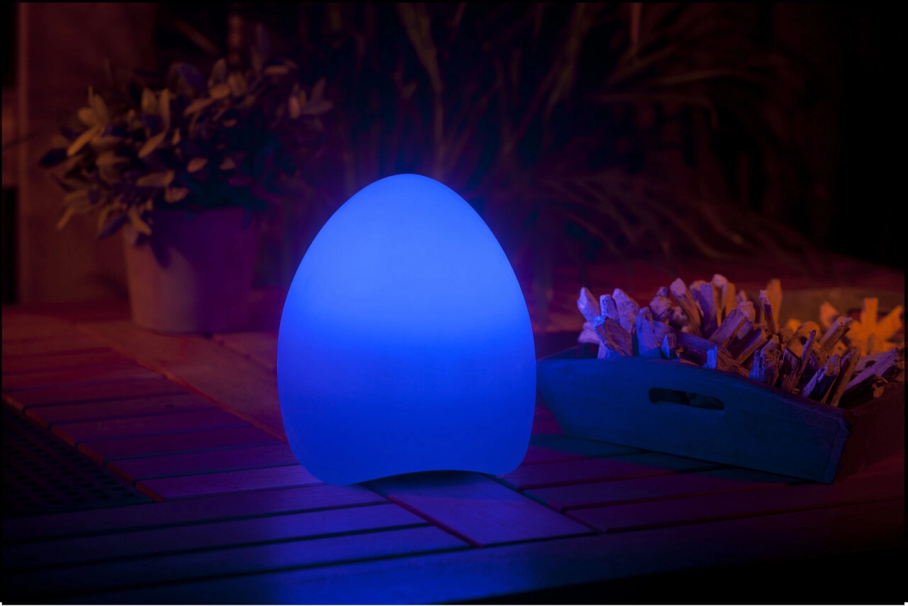 Lampe de table Music Egg RGB blanc avec haut-parleur GardenLights 5907800857245