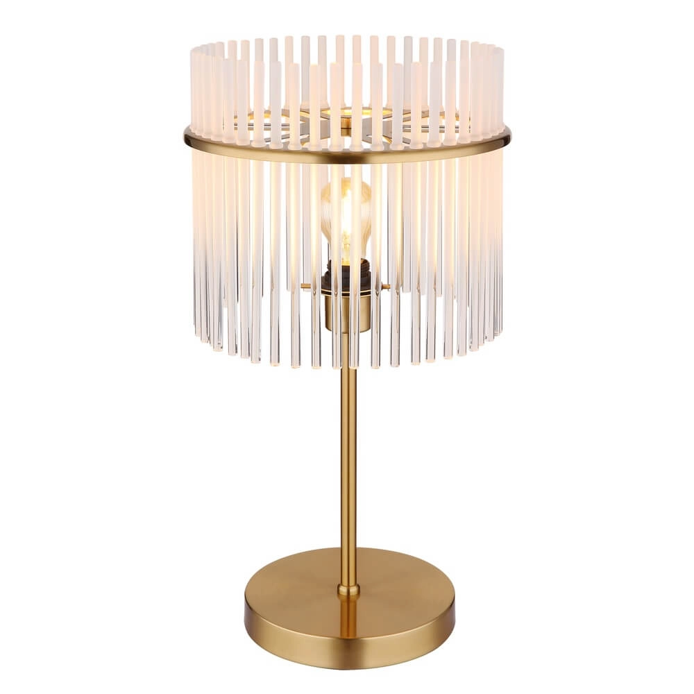 Lampe de table dorée Gorley avec verre Ø 30cm Lampe de table dorée Gorley avec verre Ø 30cm