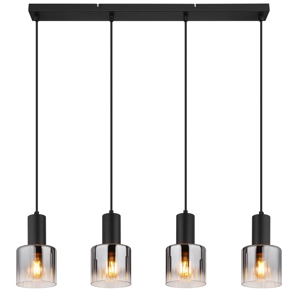 Lampe pendante de conception Jack Noir à 4 lumières Globo 9007371507832
