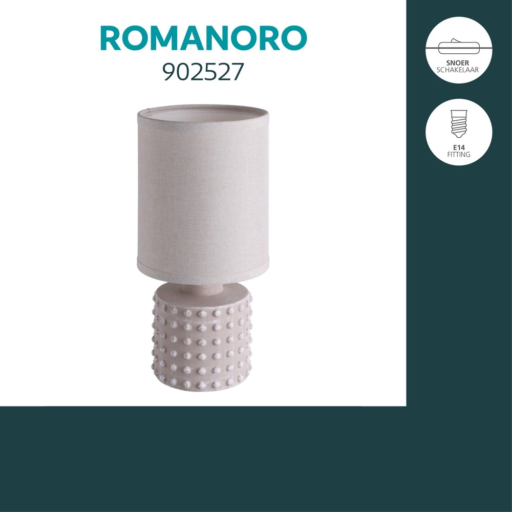 Lampe de table Romanoro brun sable Eglo 9008606392339