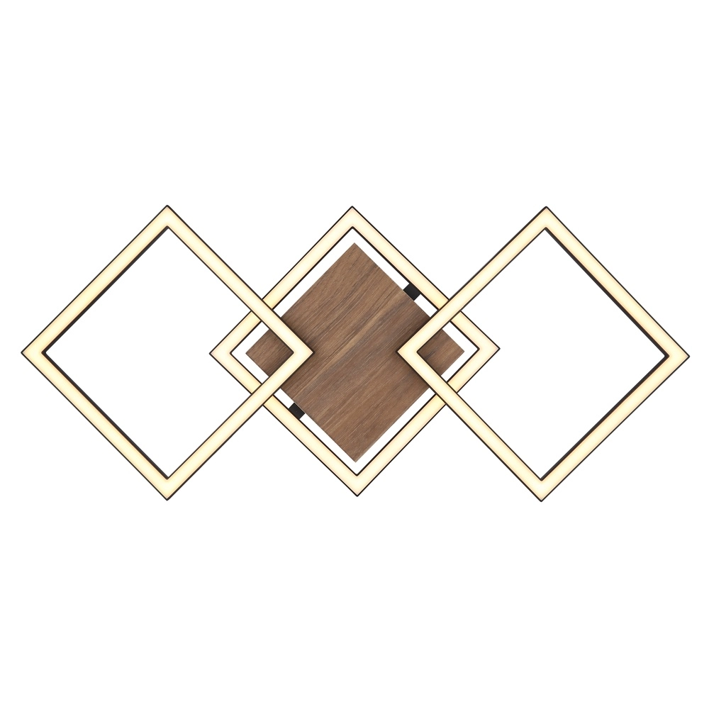 Lampe de plafond à design Kaden noir avec un aspect bois Globo 9007371468324