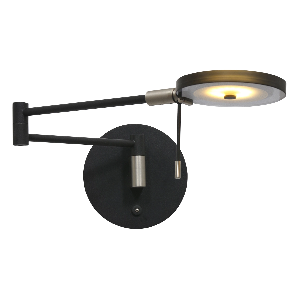 Lampe de lecture murale LED Turound 10w - 2700K - verre fumé noir 62cm