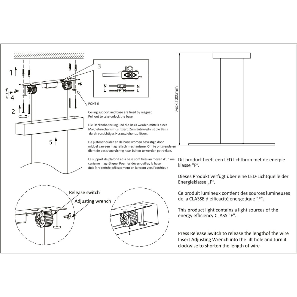 Lampe pendante en bronze Bande Conception 150 cm Circle 8712746180954