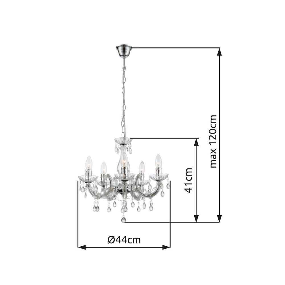 Chandelier Cuimbra Ii Chrome Globo 9007371250752