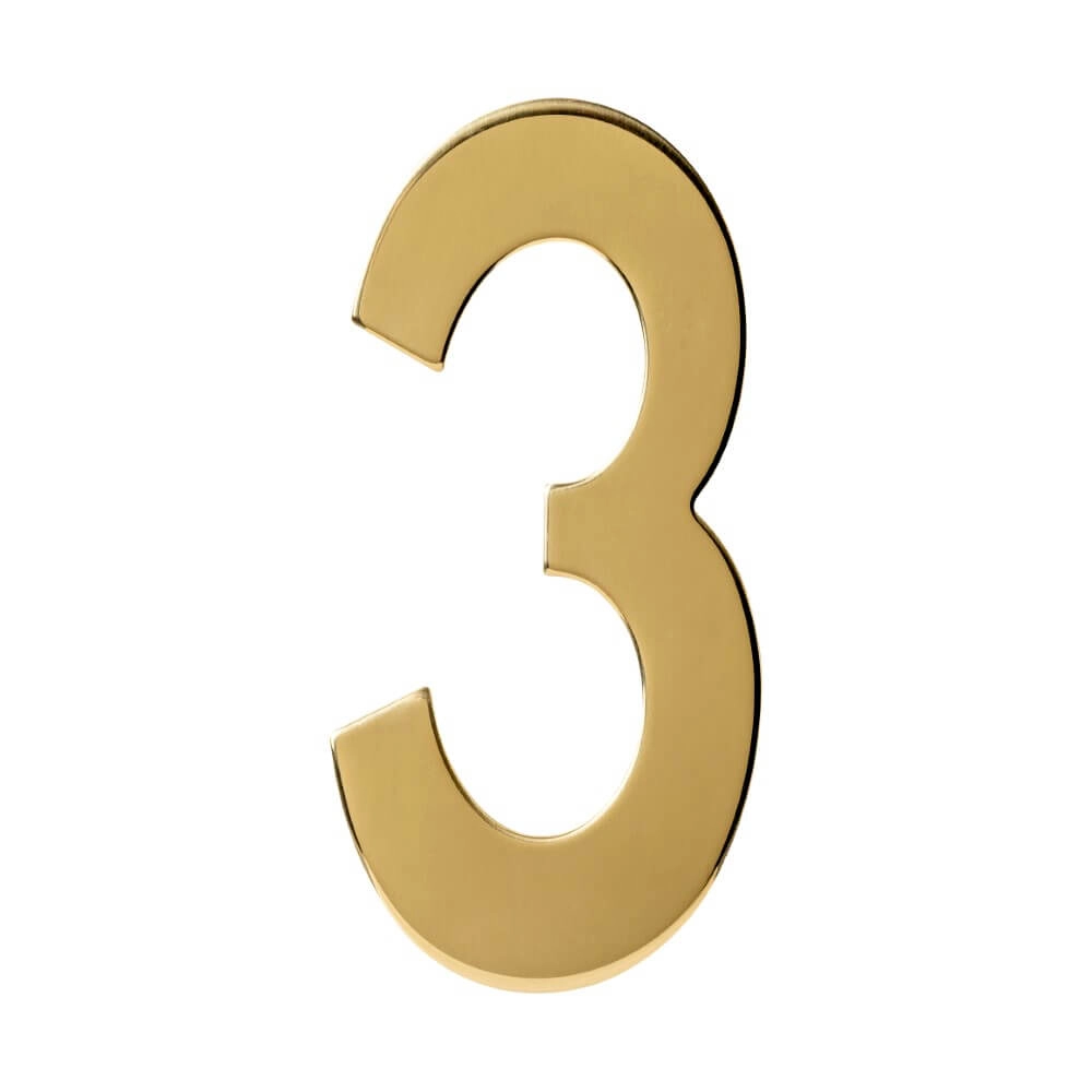 Maison numéro 3 Numbra 15cm laiton