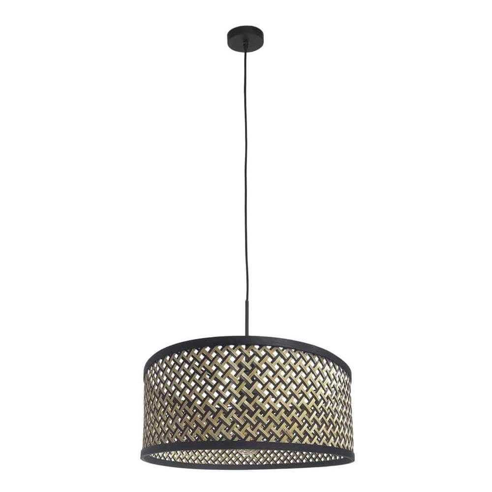 Suspension Sparkled Light noir avec abat-jour en bambou Ø 50cm Steinhauer 8712746172522