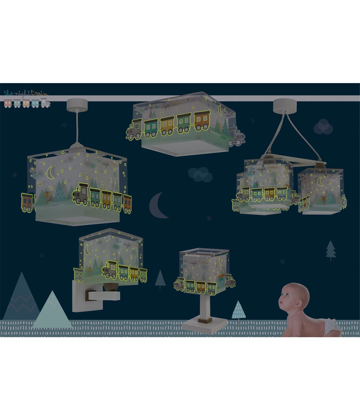 Applique murale Night Train Gris lueur dans le noir Dalber 8420406635392