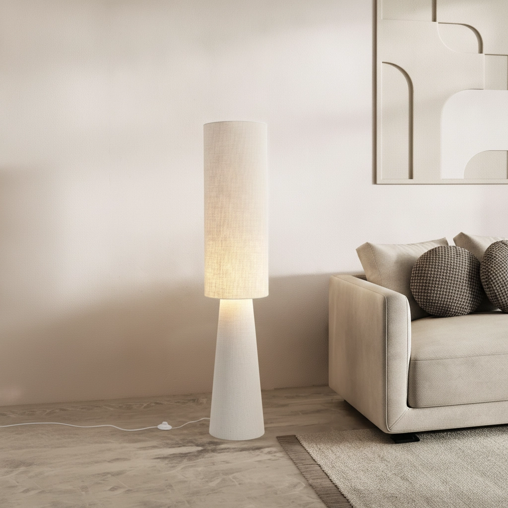 Lampe sur pied Japandi Nebia beige