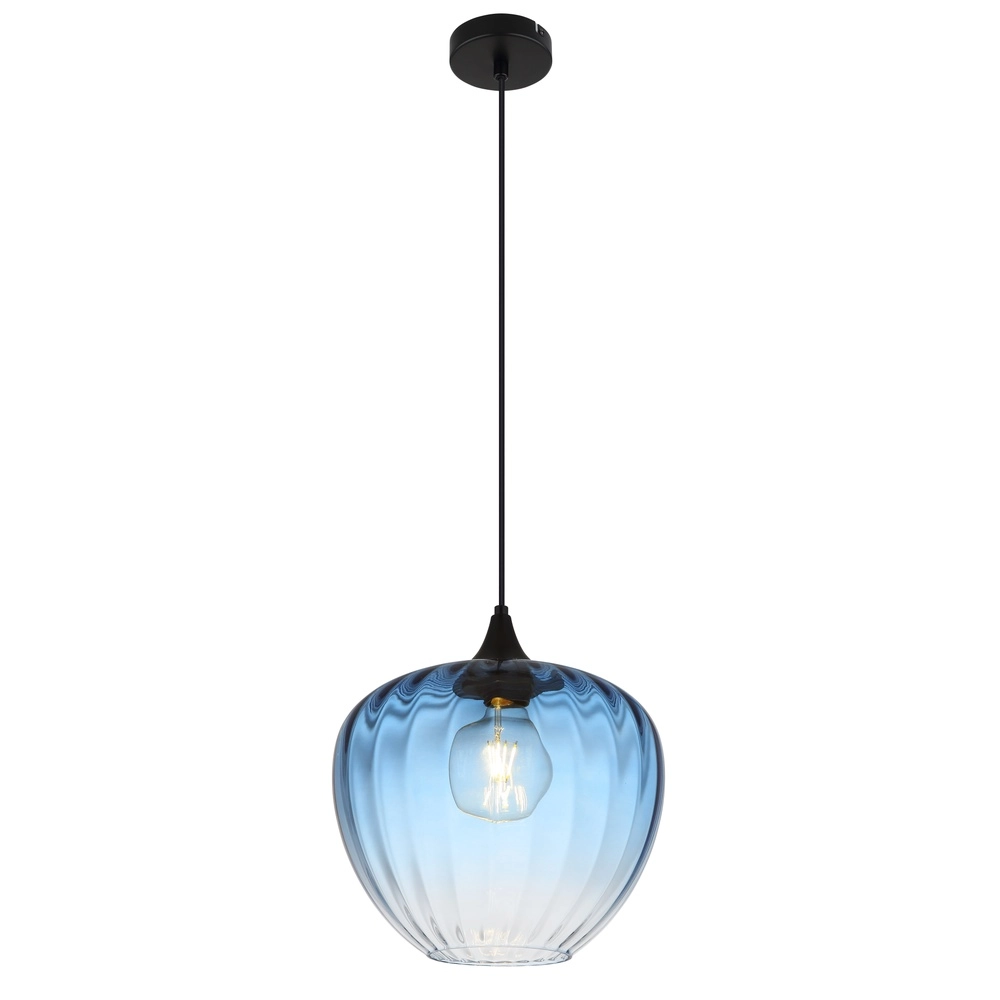 Lampe suspendue Sander Verre bleu