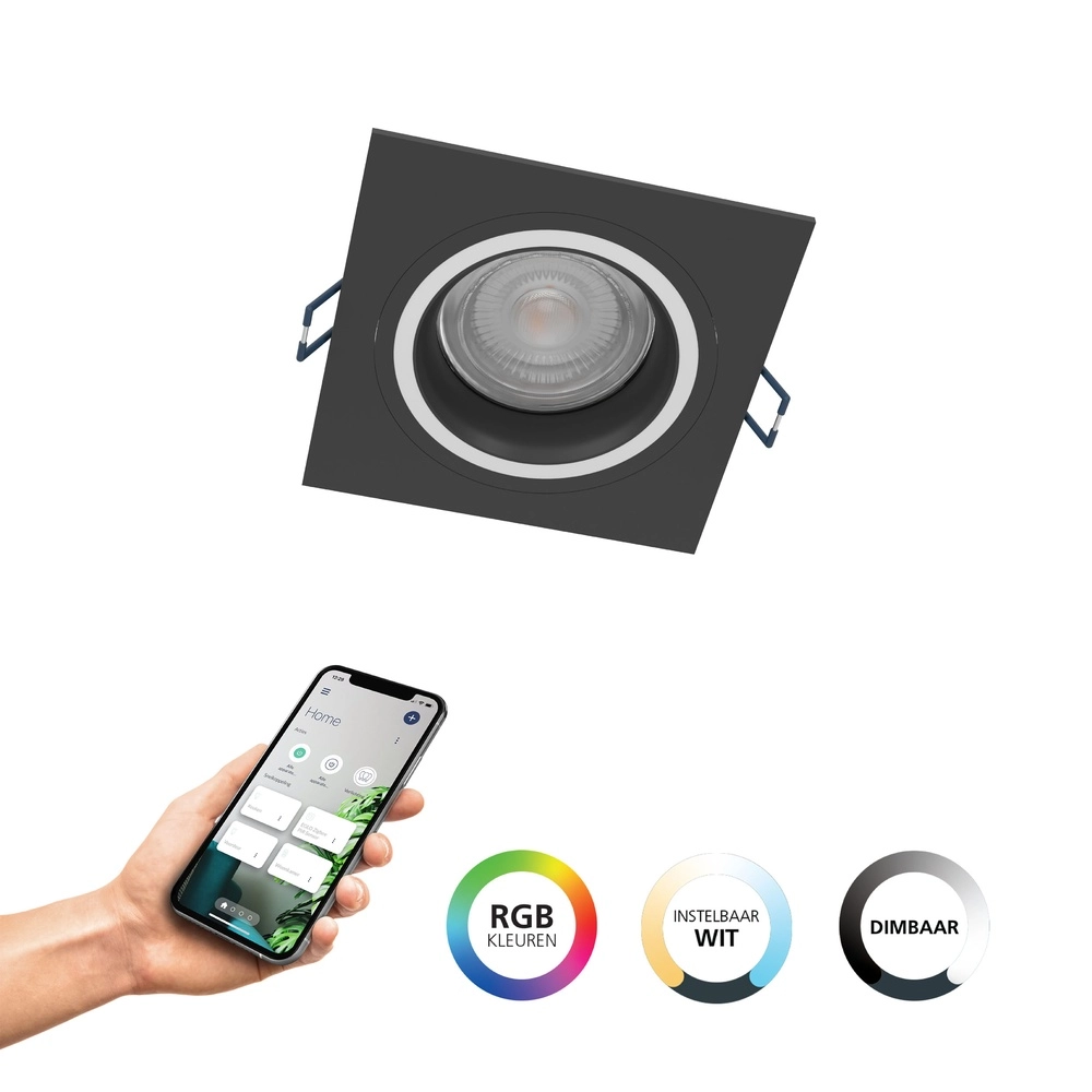 Tache en retrait Zigbee Carosso-Z noir - carré Eglo 9008606259793