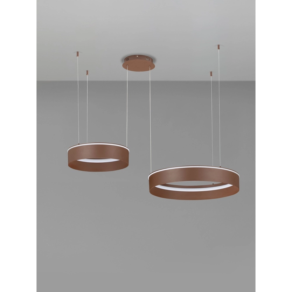 Lampe pendante moderne Olivia Double marron Lyora 5212017494283