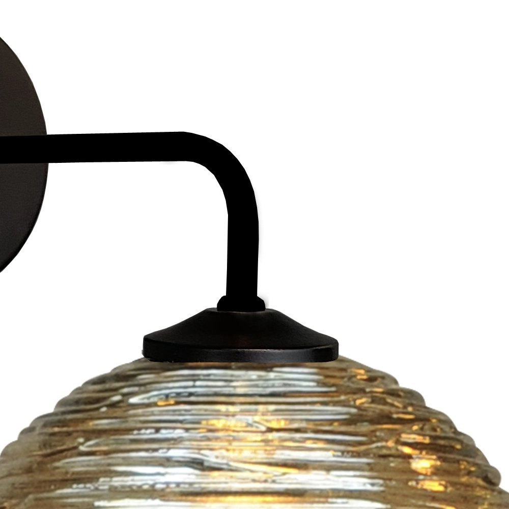 Applique noire Quinto avec verre rayé Masterlight 8718121247687