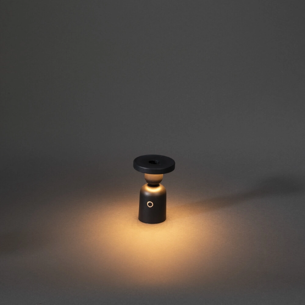 Lampe de table rechargeable Nantes Noir pour bougeoir KonstSmide 7318307833751
