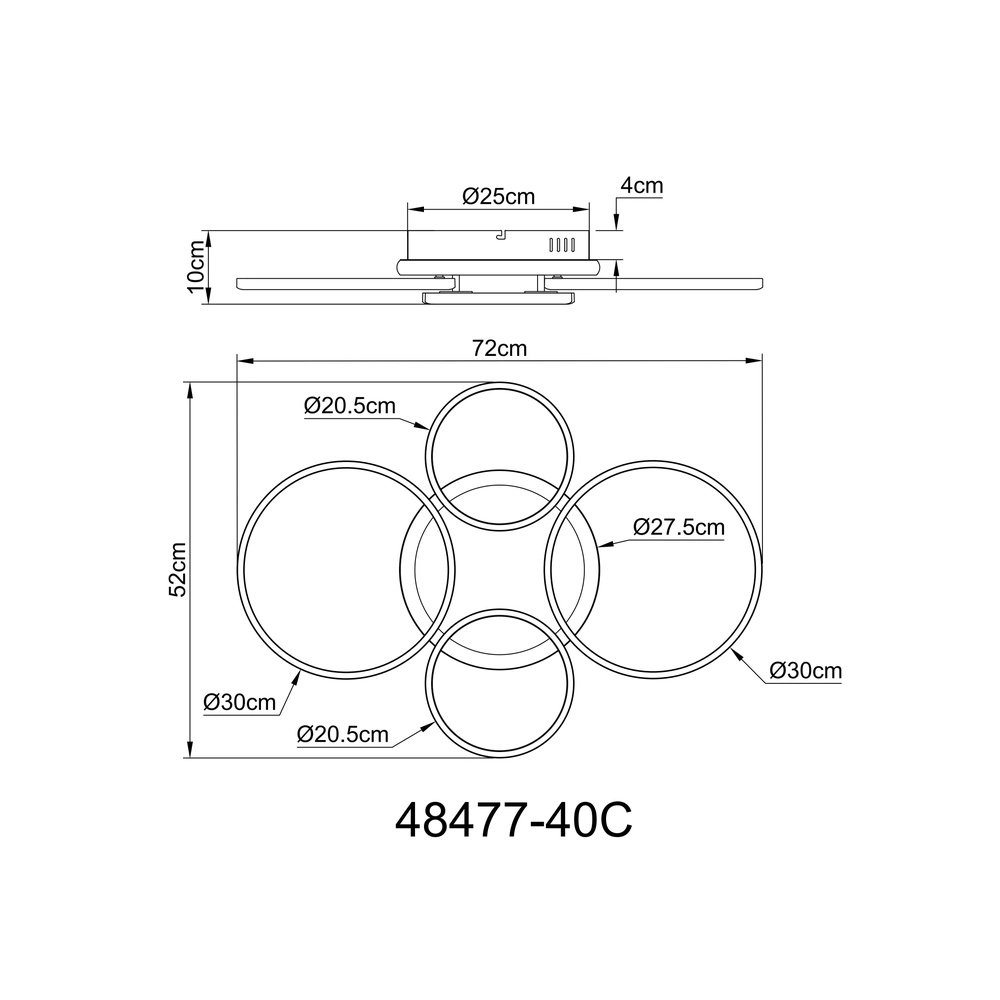 Lampe de plafond à design Alvis Noir Globo 9007371586363