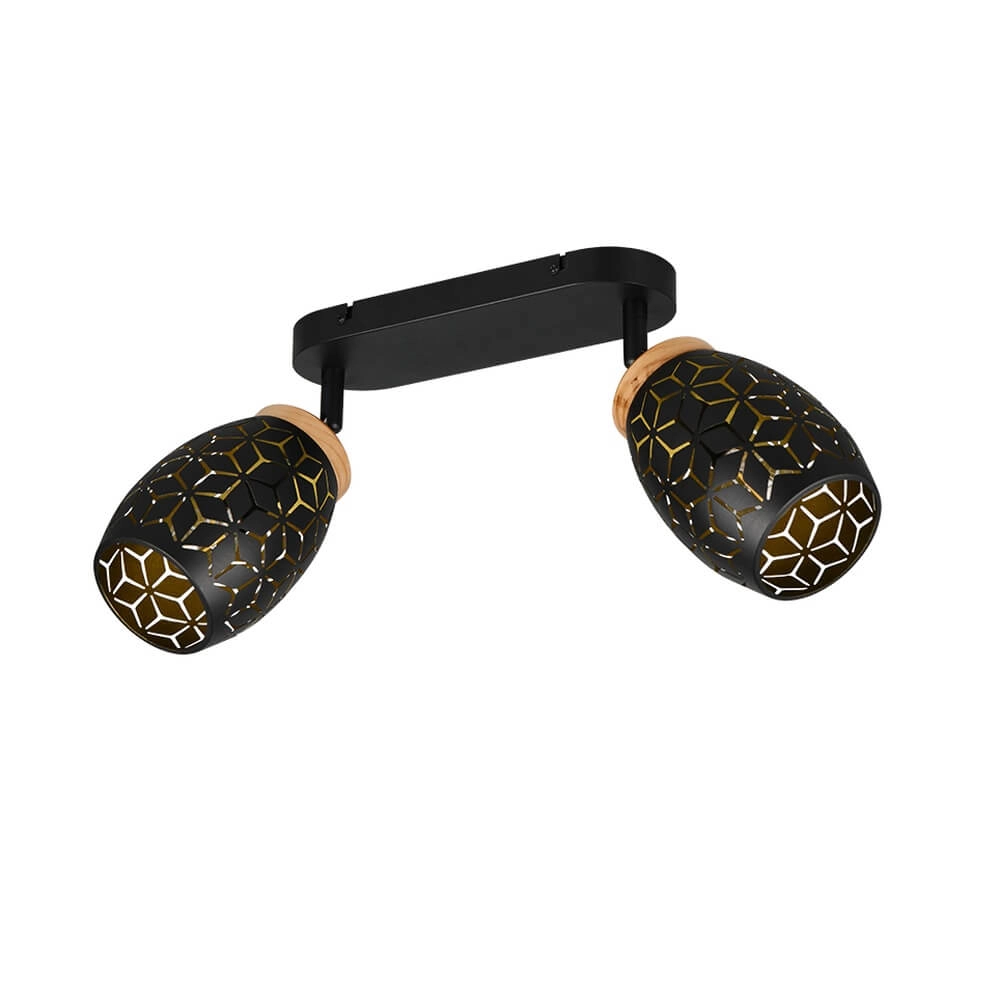 Spot apparent à 2 lumières Bidar noir Trio 4017807640670