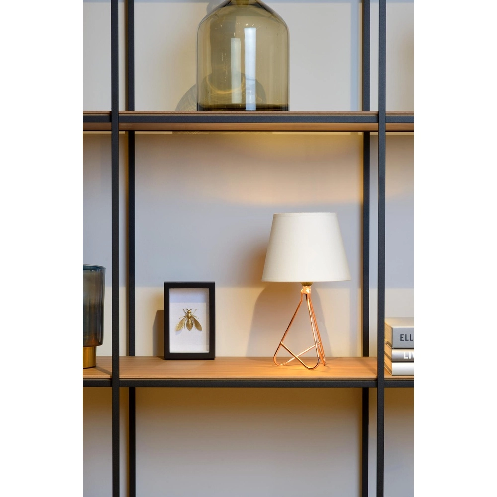 Lampe de table Gitta Cuivre avec un capuchon blanc Lucide 5411212470089
