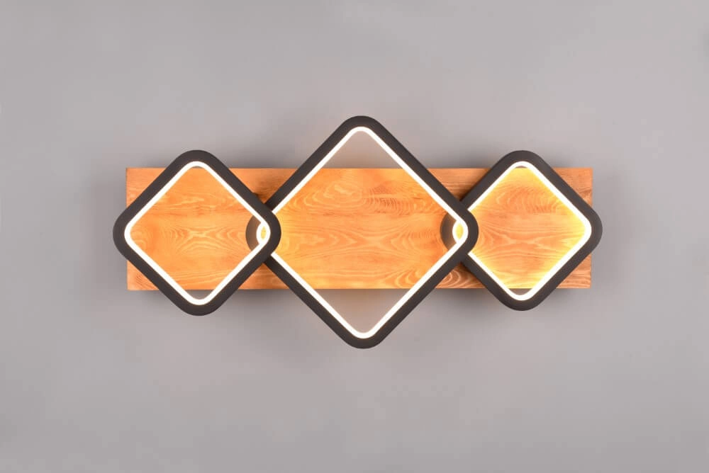 Plafonnier design Rama 3800lm - bois avec noir Trio 4017807577075