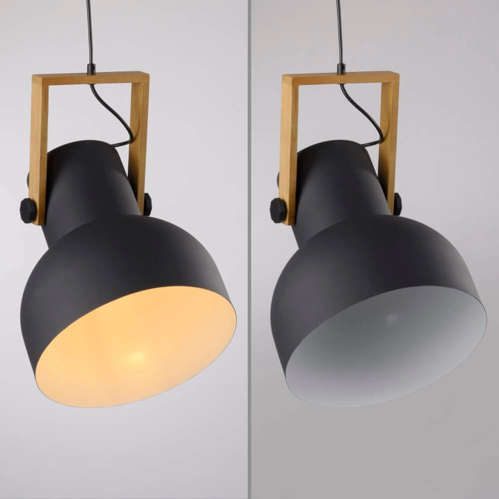 Lampe suspendue Cup 2.0 1 lumière noir Just Light 4043689000714