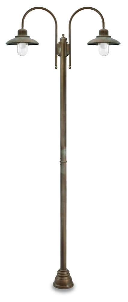 Lampe sur pied Patio L - laiton vieilli 2 lumières Lampe sur pied Patio L - laiton vieilli 2 lumières