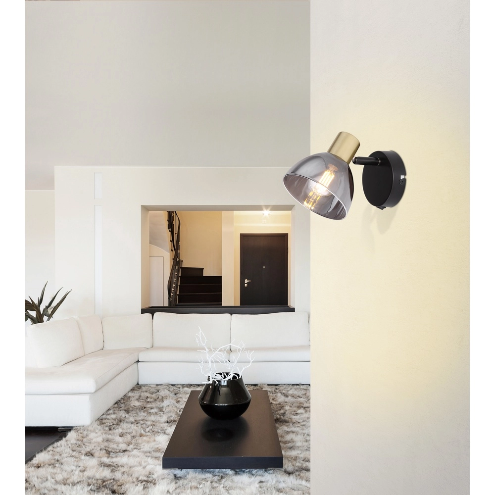 Lampe murale de conception Jay noir de fumée Globo 9007371393398
