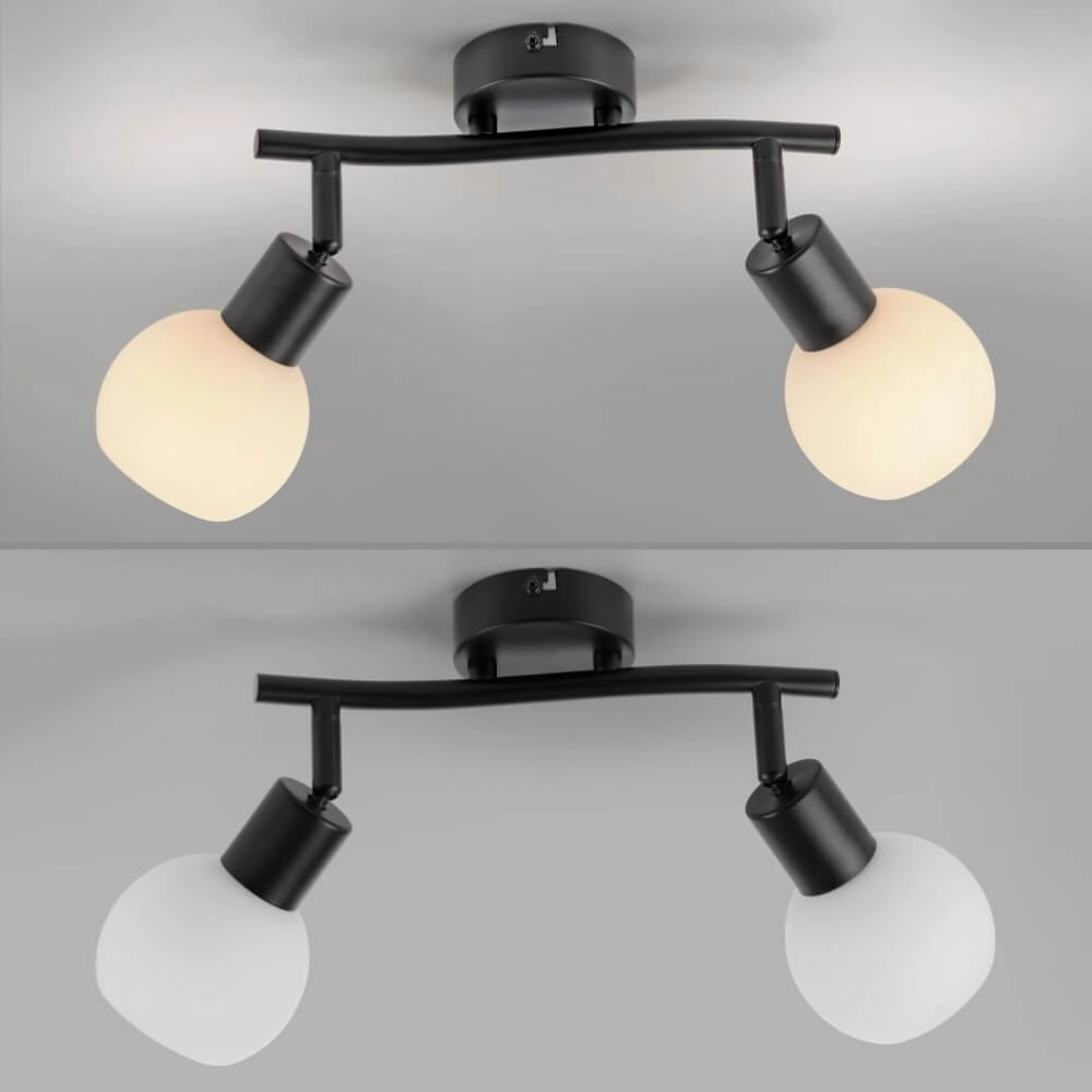 Plafonnier noir Loki 2 lumières Just Light 4043689000769