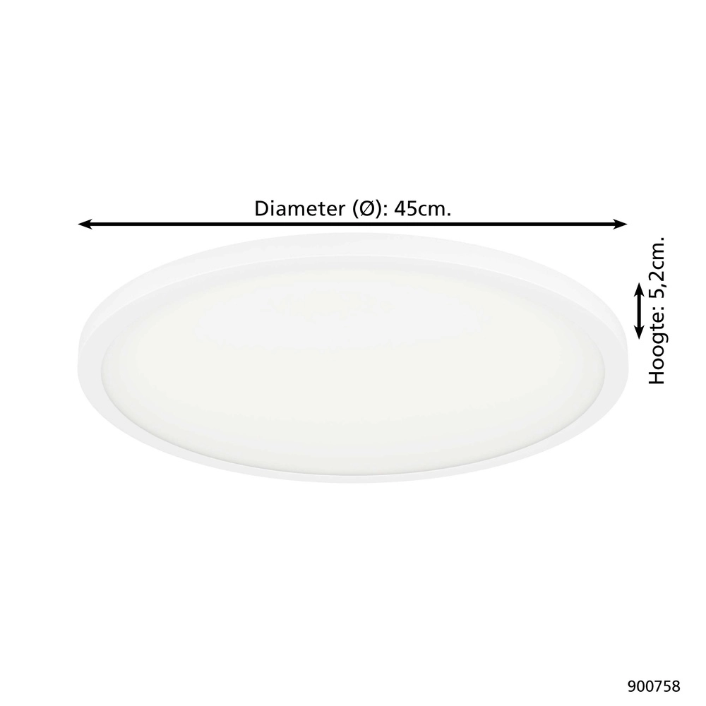 Lumière de plafond intelligente et fine Sarsina-Z Ø 45cm - blanc Eglo 9008606264049