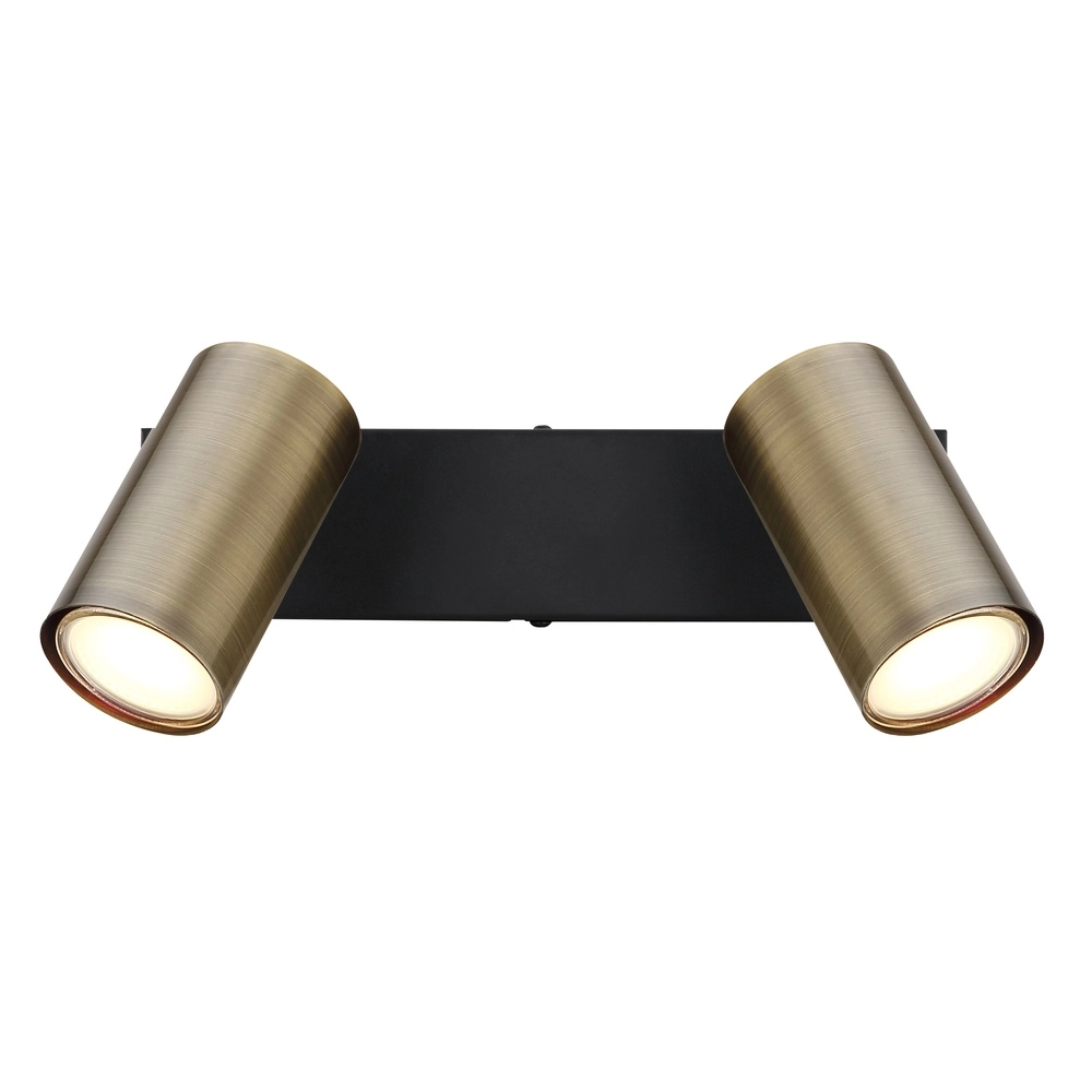 Lampe de plafond à deux lampes Robby noir avec bronze Globo 9007371439980