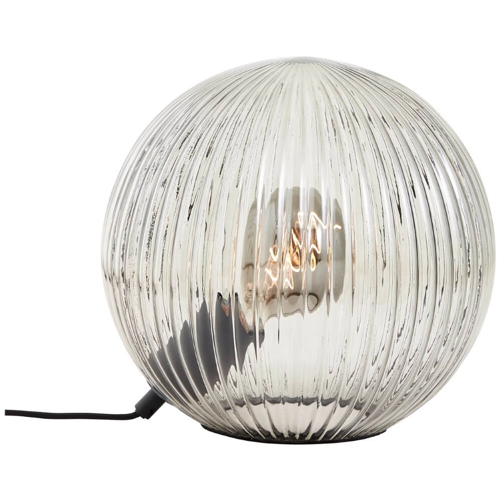 Lampe de table sphère Belado nervuré avec verre fumé Lampe de table sphère Belado nervuré avec verre fumé