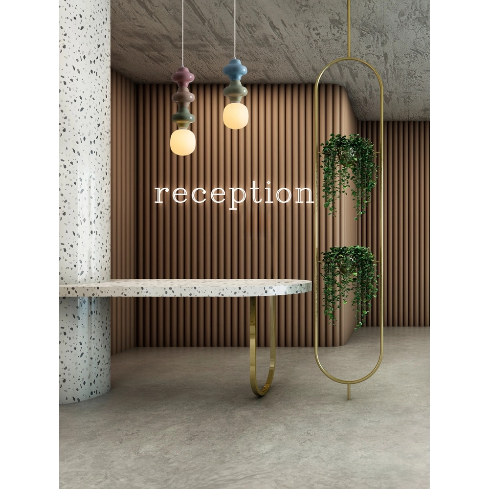 Suspension Clio L verre blanc avec céramique colorée Lyora 5212017461315