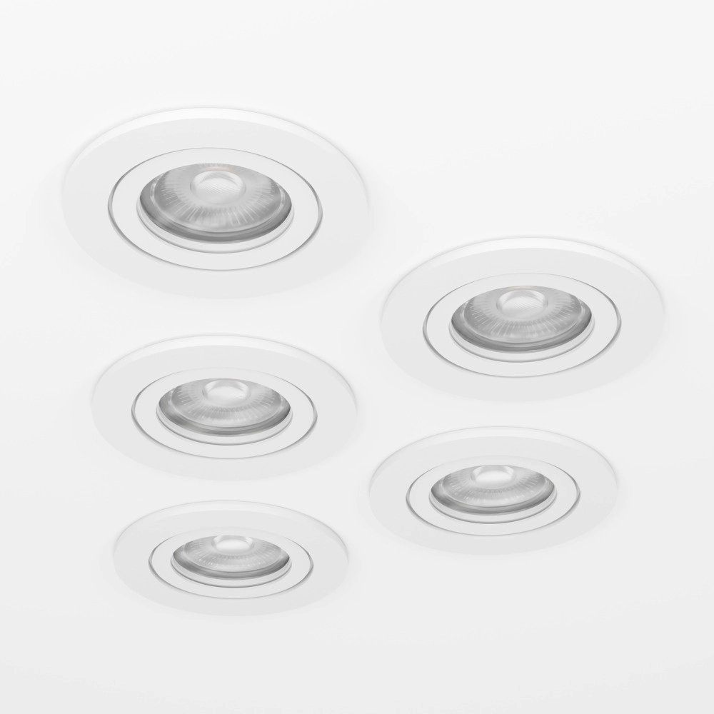 Lot de 5 spots encastrés Barranco blanc Ø 9cm - CCT à 3 niveaux Eglo 9008606359455